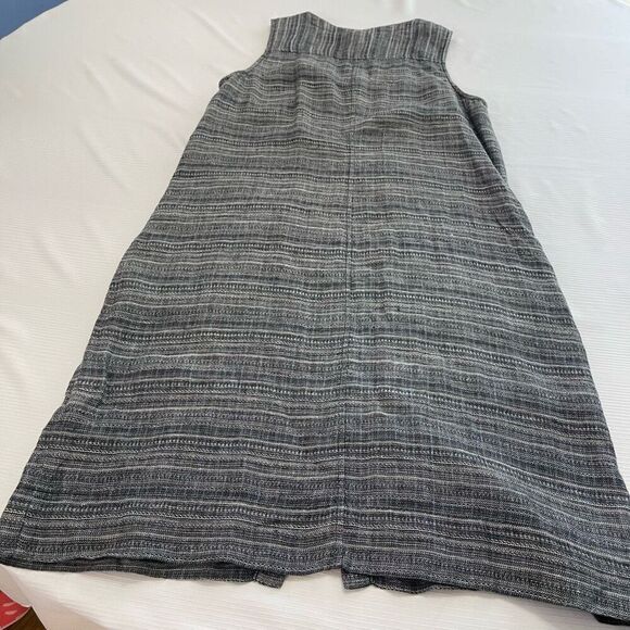 Eileen Fisher Blue Grey Linen Dress Size Small - Picture 6 of 7